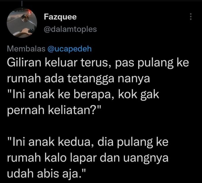Alasan merasa kurang saat keluar rumah